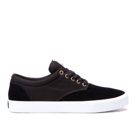 Supra Mens CHINO Black/white/White Low Top Shoes | CA-90111